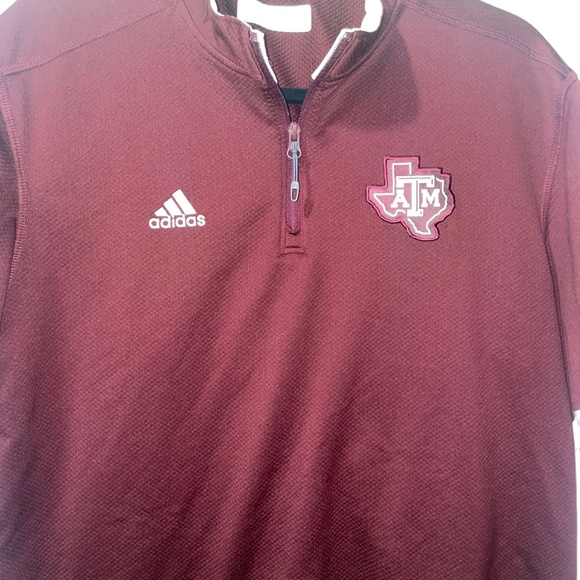 Men's Adidas Texas A&M Aggies University Climate Polo Shirt Top Sz M - Picture 2 of 4